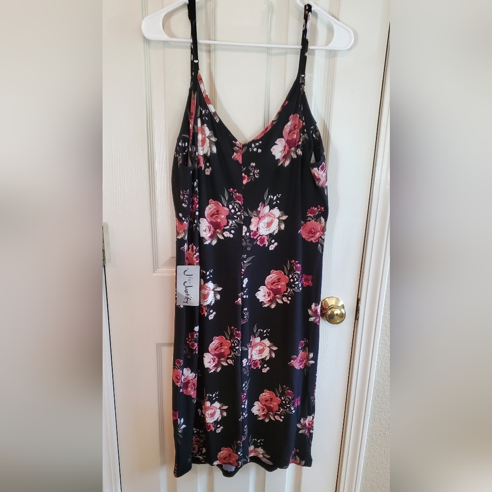 NWT - J for Justify | Bodycon Black Floral Dress Size XL - Picture 3 of 8